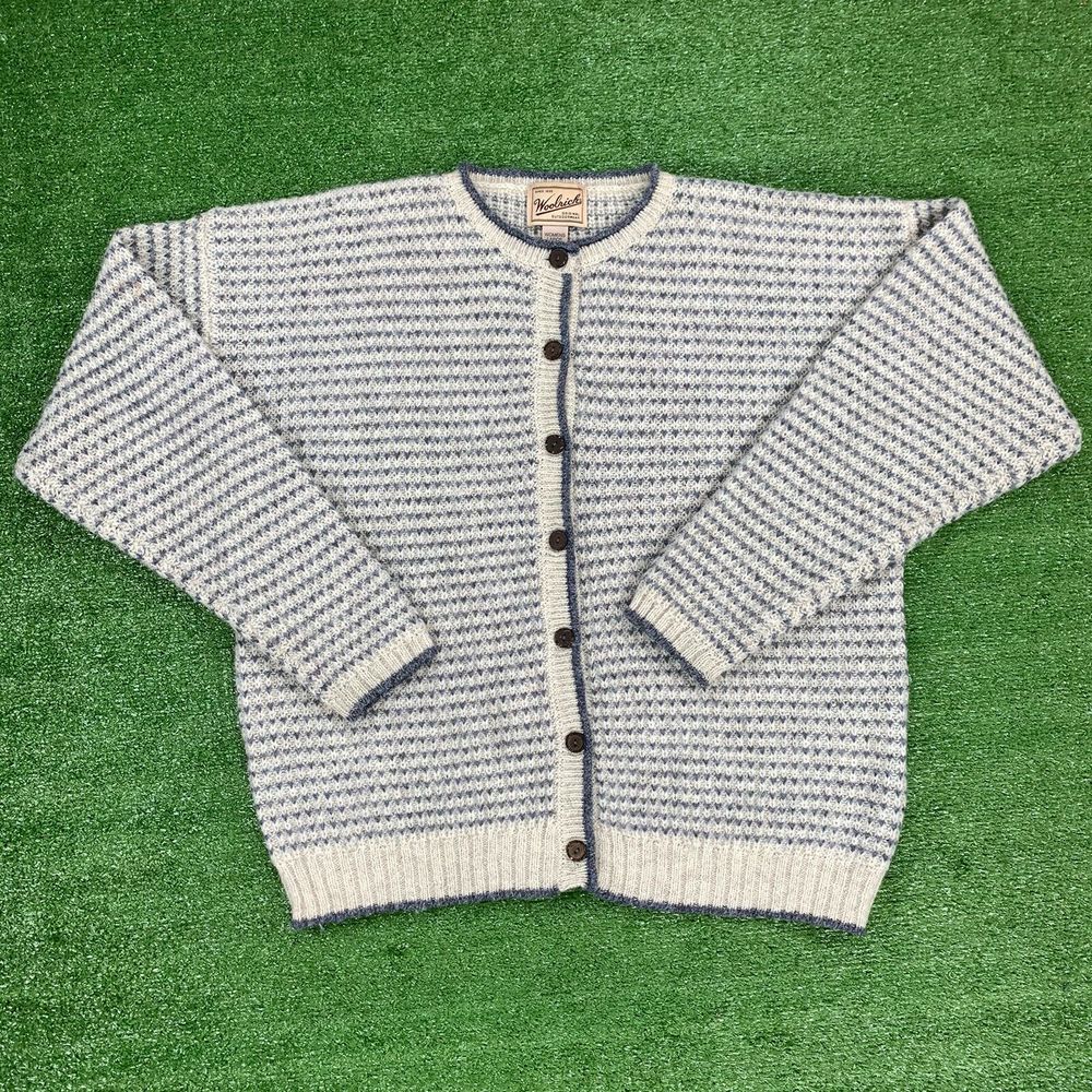 Woolrich Striped Wool Cardigan Sweater